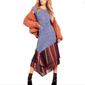 Free People Aurelia floral maxi dress open back size 0